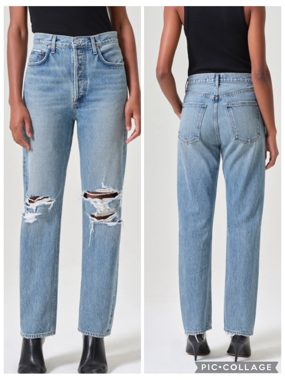 AGOLDE 90s Pinch Waist High Rise Straight Jeans Backdrop 25 Distressed